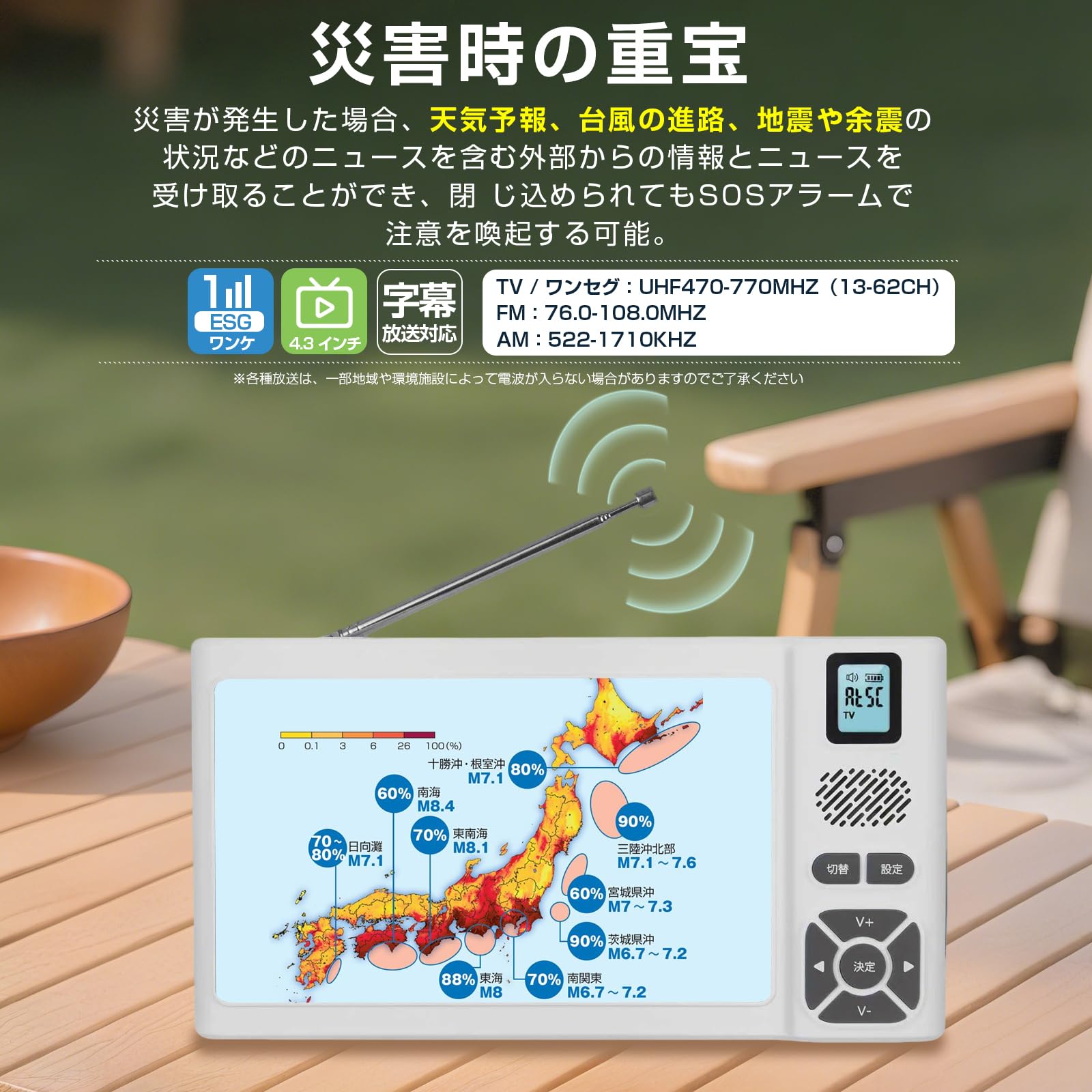Amazon | 【2026発売】 防災テレビ 7インチポータブルテレビ ワンセグ
