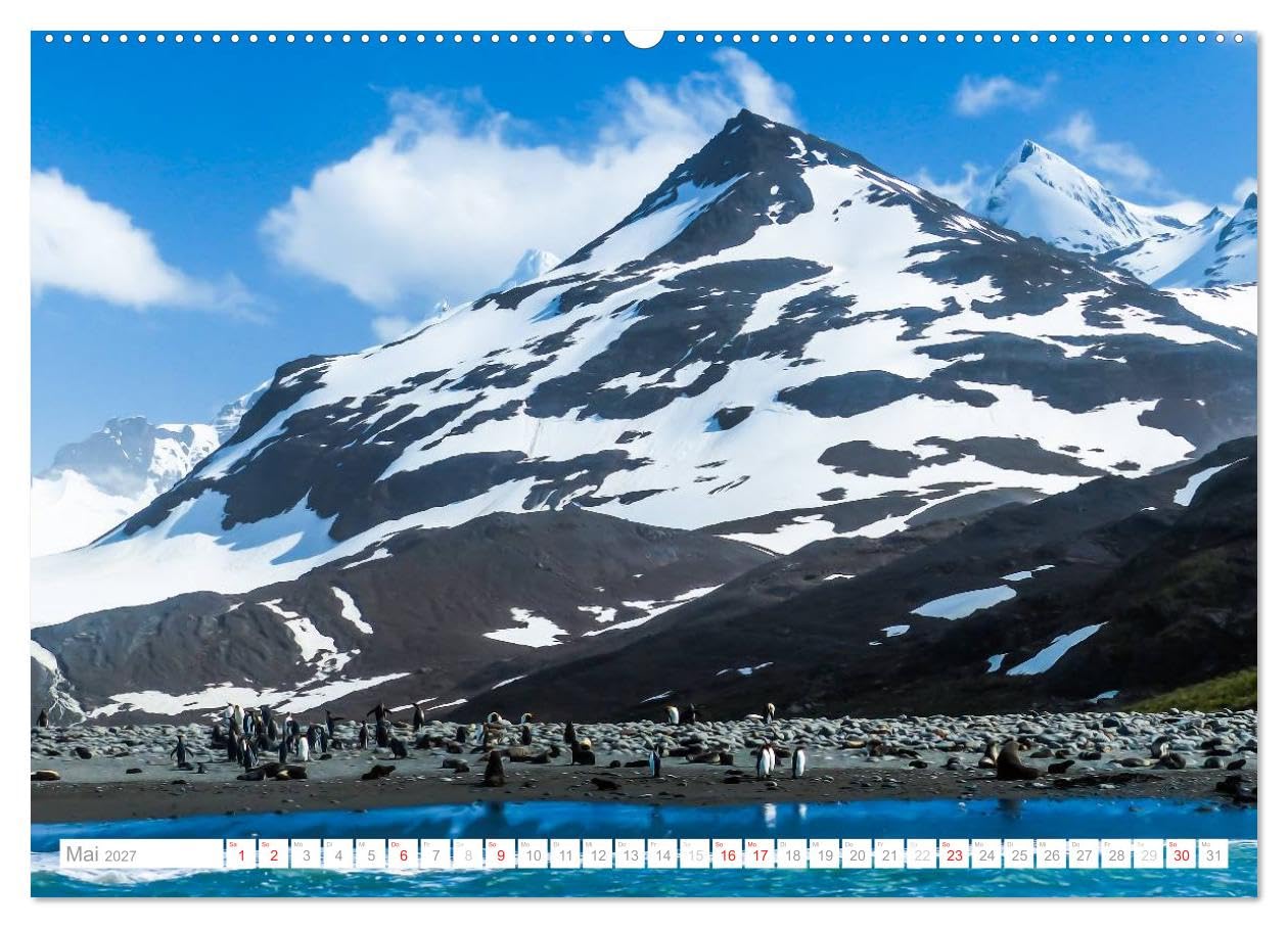 CALVENDO - Antarktis - Das Reich der Pinguine (hochwertiger Premium Wandkalender 2027 DIN A2 quer), Kunstdruck in Hochglanz: Antarktis - Lebensraum der Pinguine - Ein Blickfang im Büro und zu Hause