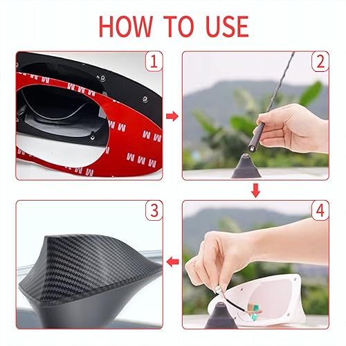 Miniatura 4 de Paquete de 1 antena de aleta de tiburón para automóvil, cubierta de base de señal de radio AMFM, receptor de señal de automóvil ABS, accesorios de