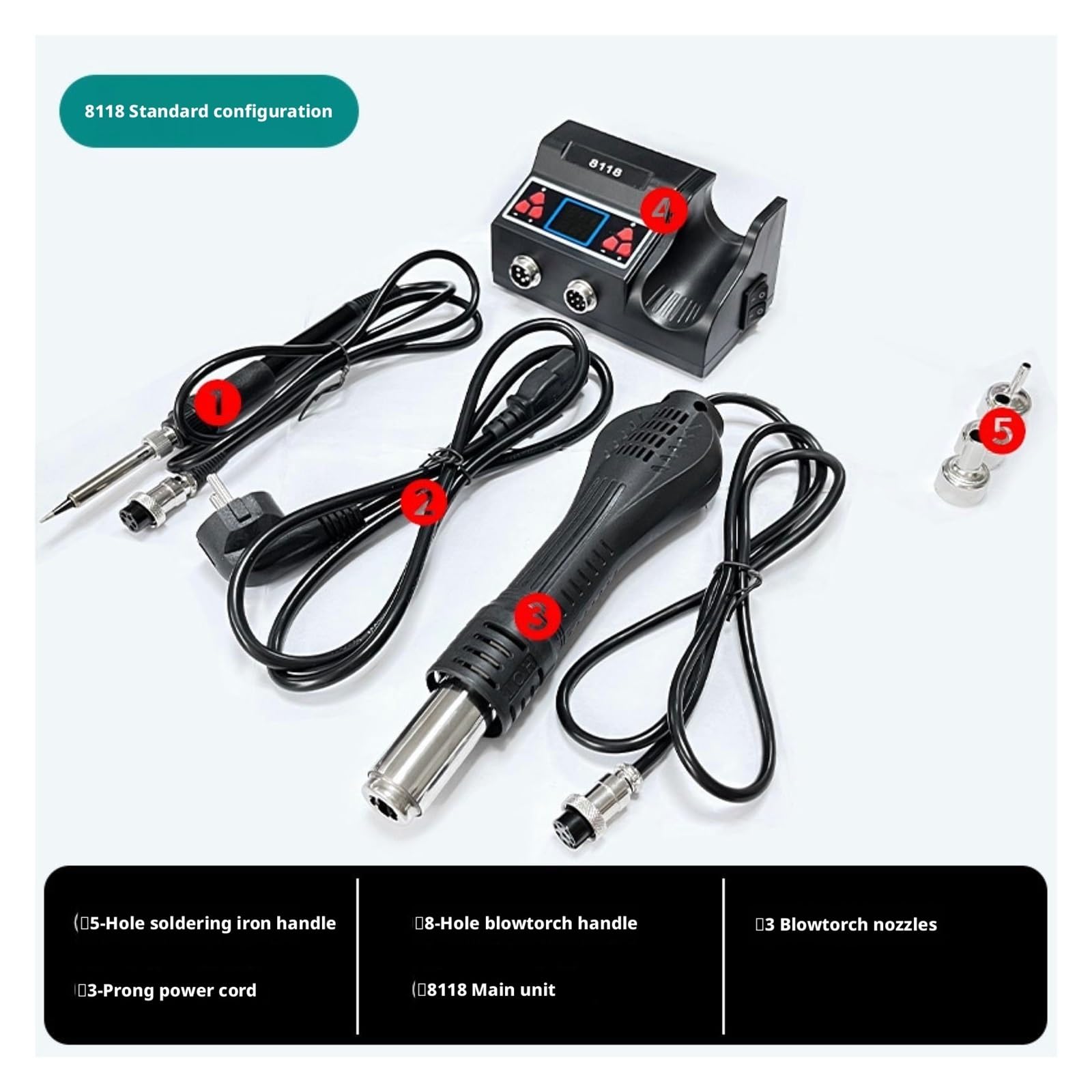 Estación de soldadura, Estación de soldadura digital 2 en 1 700 W, kit plancha eléctrica con pistola aire caliente para reparación PCB SMD