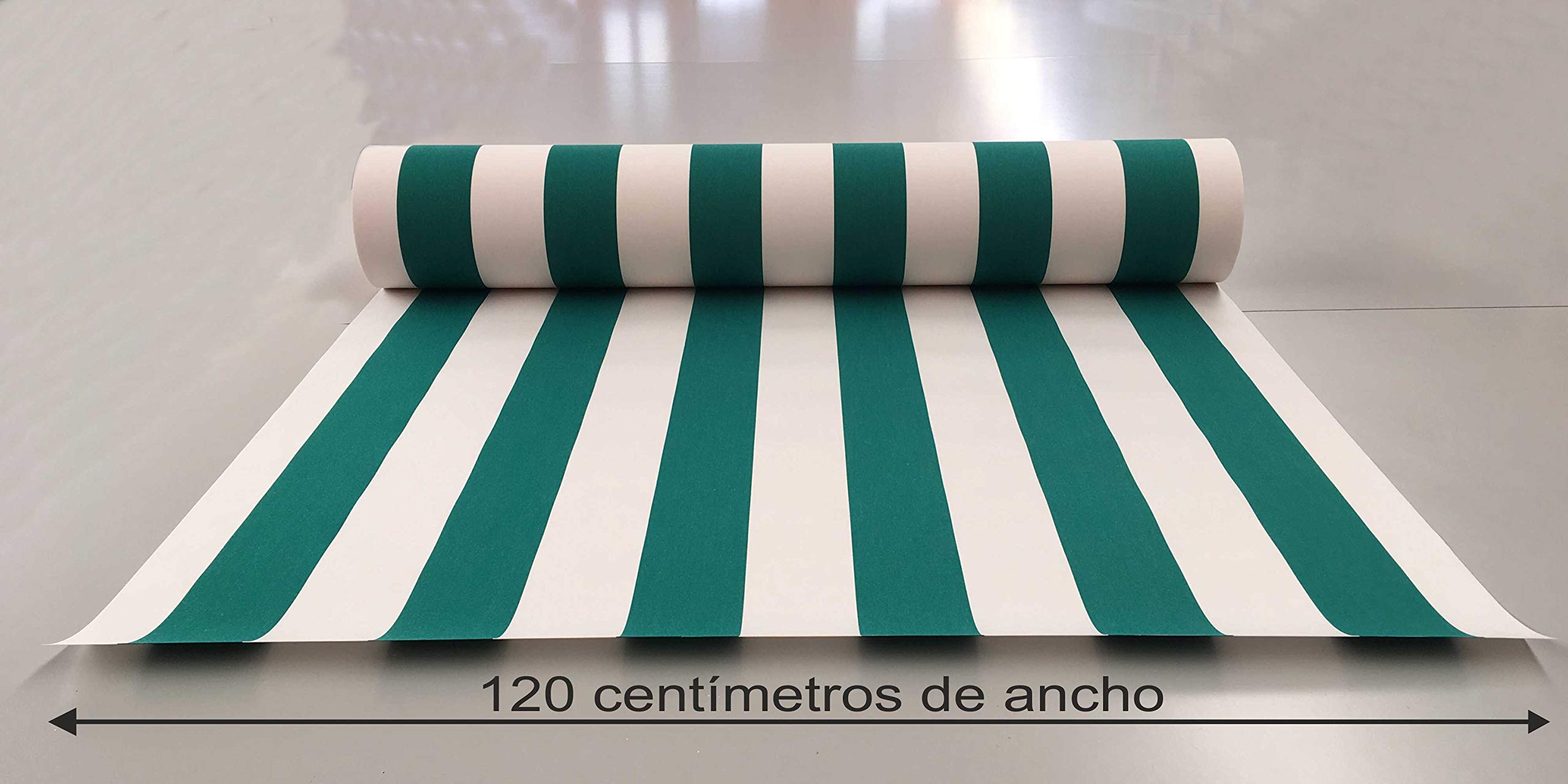 Lona para toldo Verde y Blanca en 1,20 de Ancho (Lona de 2,00 x 1,20)