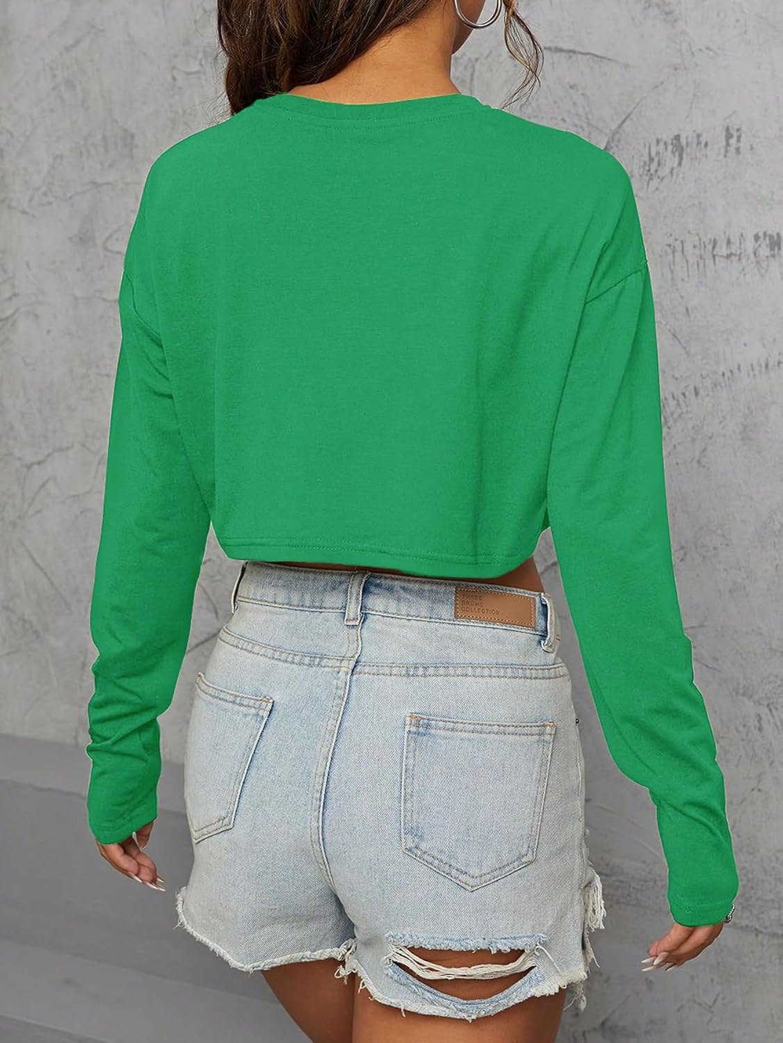 Women's St. Patrick's Day Crop Top St. Paddy's Day Shirt Irish Shirts Shamrock Graphic Long Sleeve Crop Tops for Teen Girls - Image 3