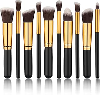 Juego de 10 brochas de maquillaje sintéticas ...