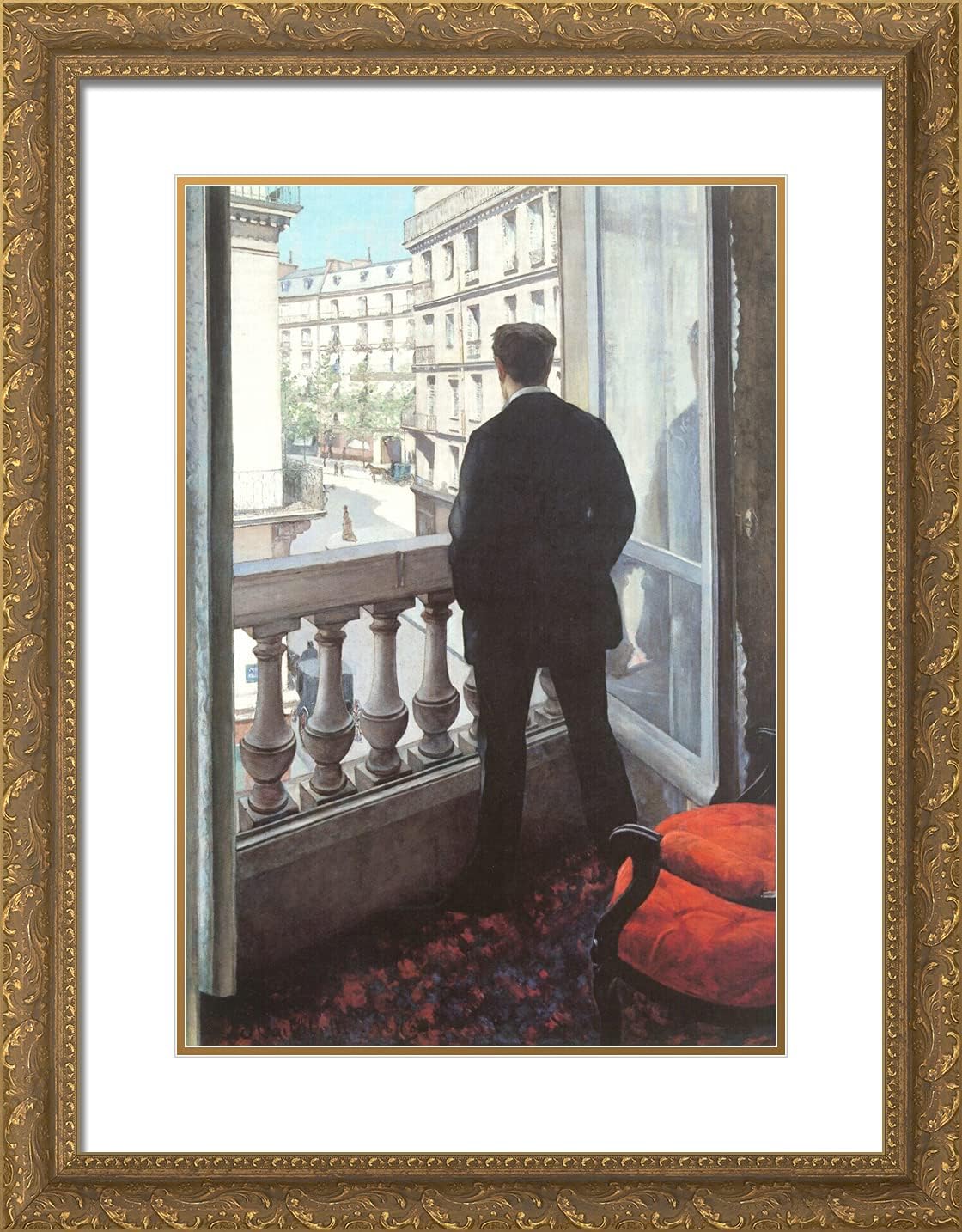 ArtDirect Caillebotte, Gustave 19x24 Black Modern Framed Art Print Titled: A Young Man at His Window