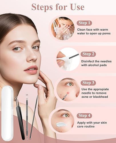 Miniatura 7 de Herramienta profesional de tratamiento de acné, herramienta profesional de eliminación de espinillas de acero inoxidable, herramienta de extracción