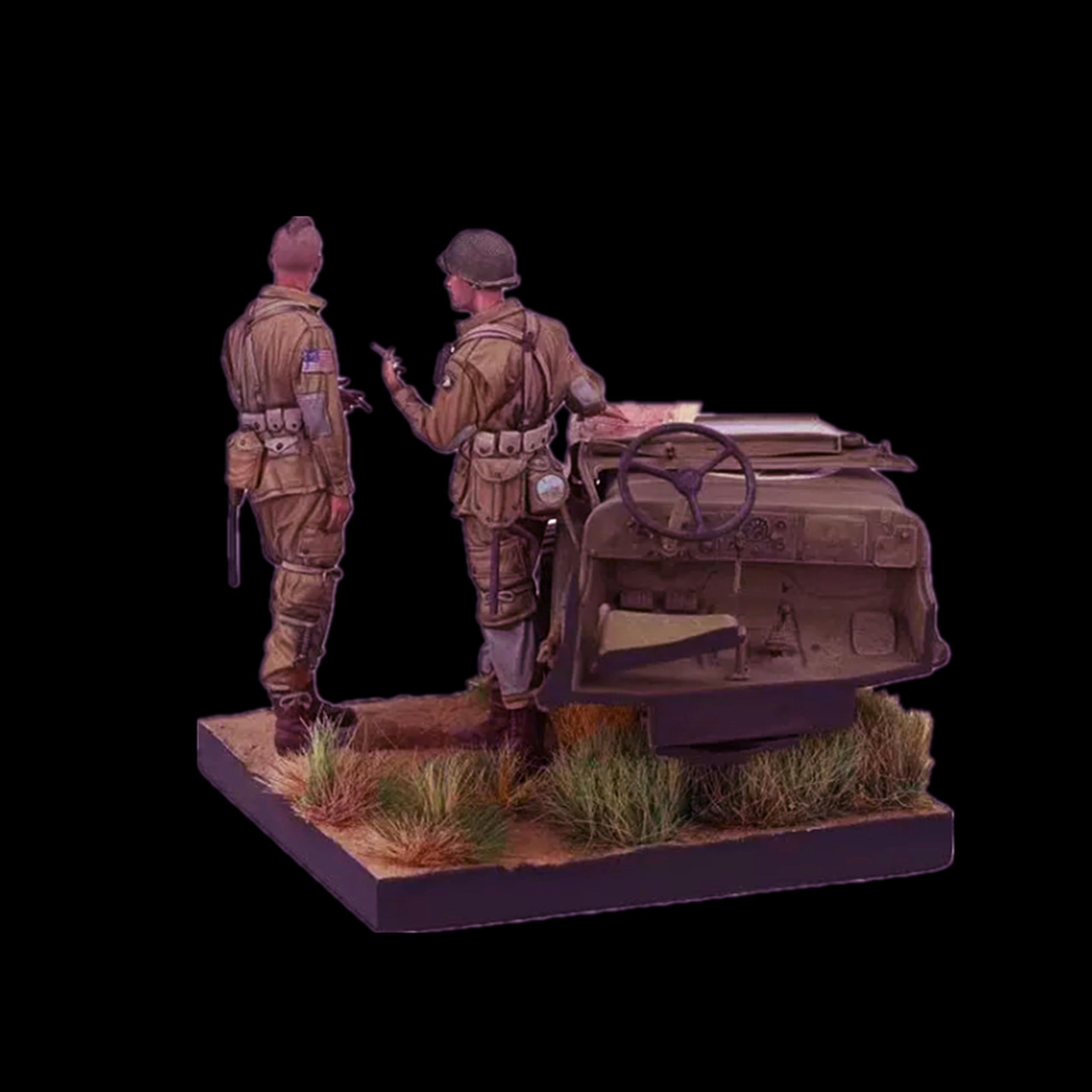 1/35 -Maquette de Soldat en Résine WW2 Maquette de Soldat Aéroporté US en Résine non peinte et non assemblée (2-Personnes) (Cg8B-6)