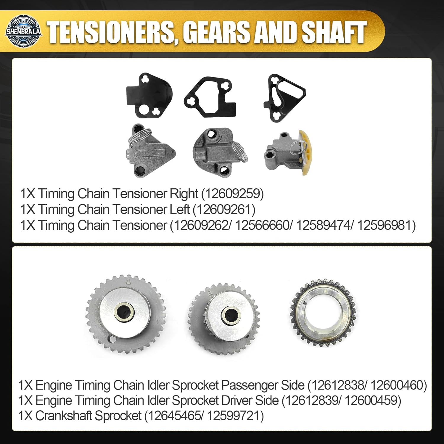 9-0753SVVT Timing Chain Kit without Solenoid for Chevy Cadillac Buick GMC Saturn Pontiac Suzuki Saab 2007-2022 Models (3.6 3.2 3.0 2.8 V6 Engine); Replaces 90753S + 12684832 12684830 VVT Phasers