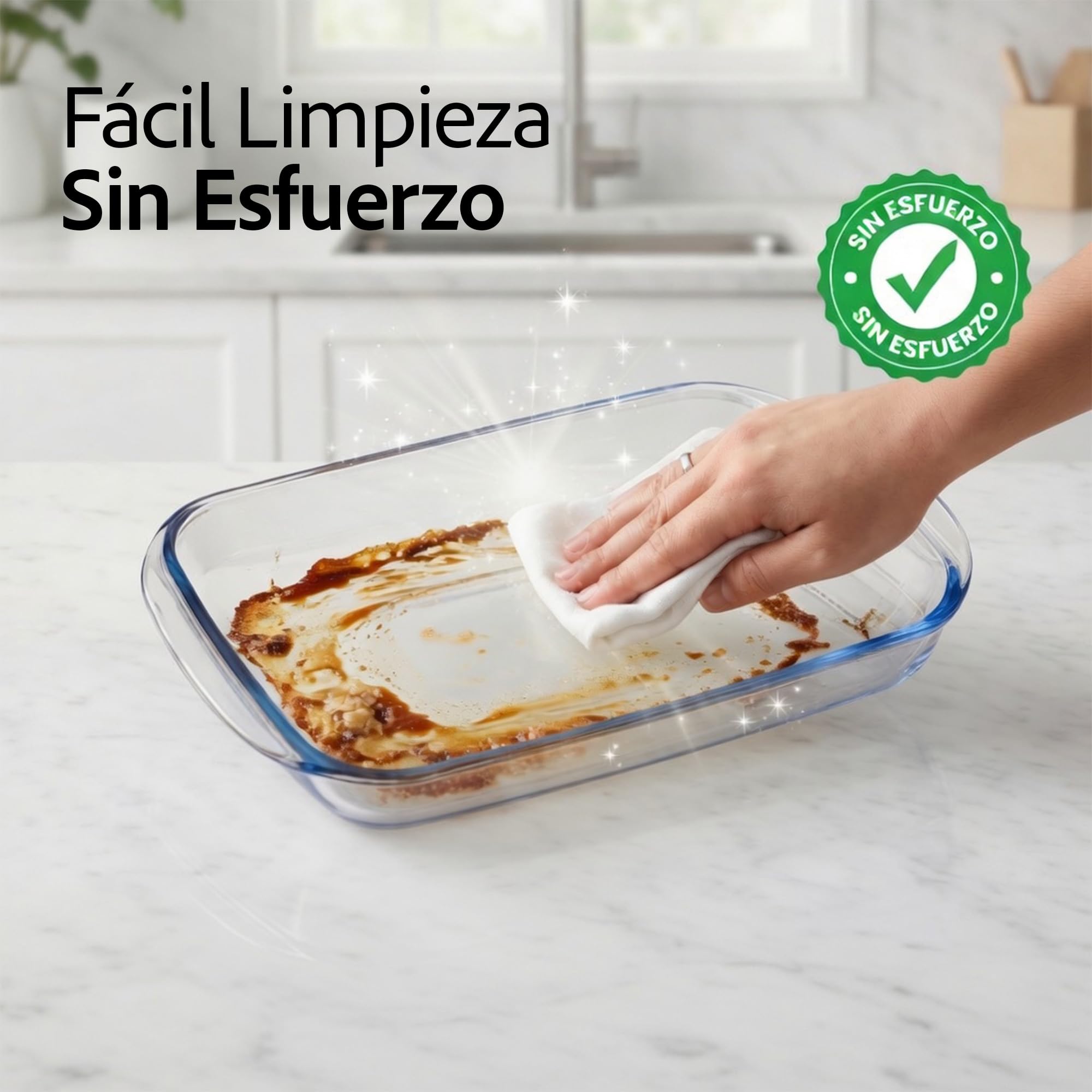 Bandejas de Horno Cristal, Set 3 Fuentes 1L, 1,6L y 2,2L | Aptas para horno, microondas y lavavajillas, cristal resistente al calor, hornear, asar y gratinar, de horno a mesa