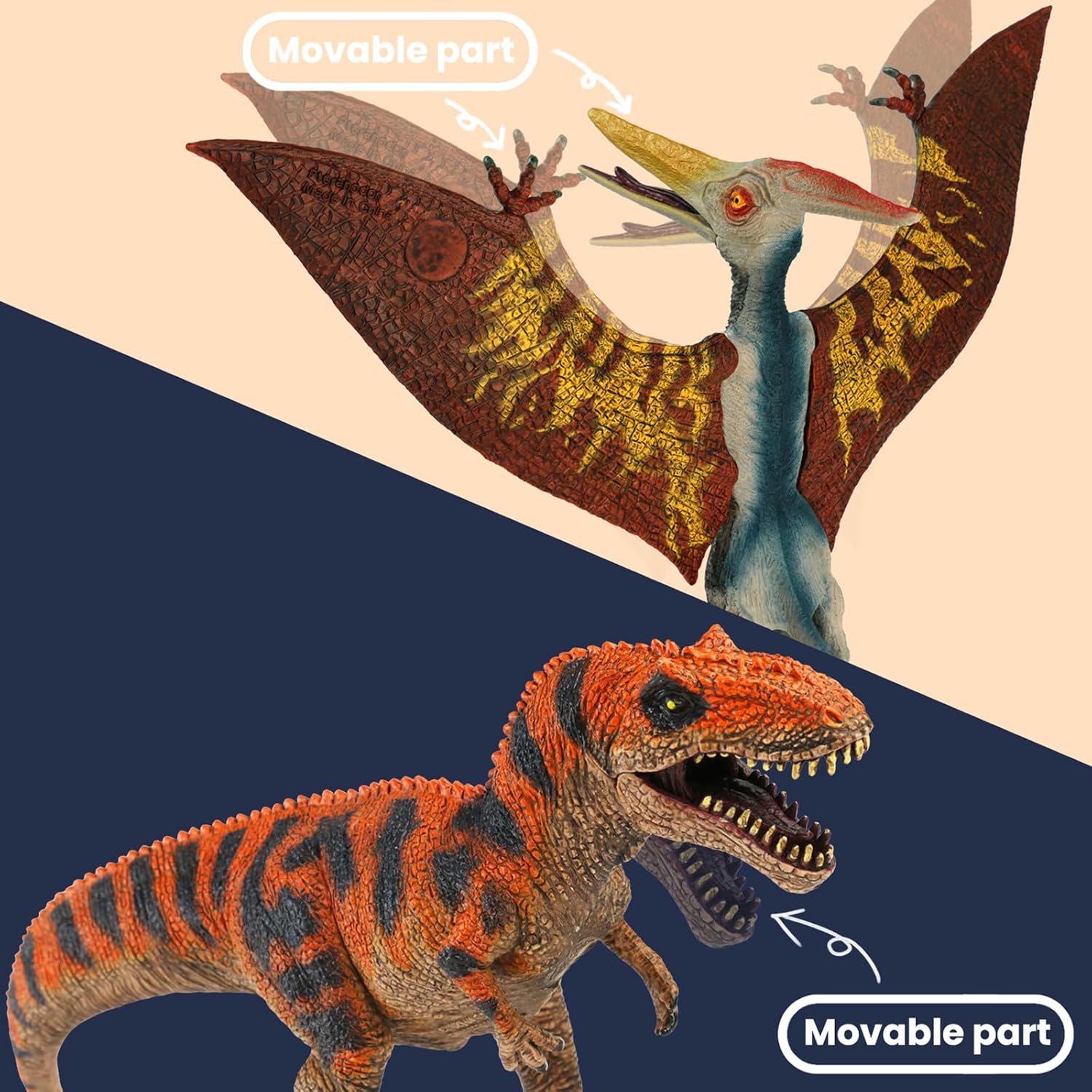 Zippytots 4 PCS Large Dinosaur Toys for Kids 3-5 Realistic Dinosaur Figures with Movable Parts & Learning Cards- Big Dino Toys for Kids 5-7 Ideal Gift for Toddlers Boys Girls Ages 3+