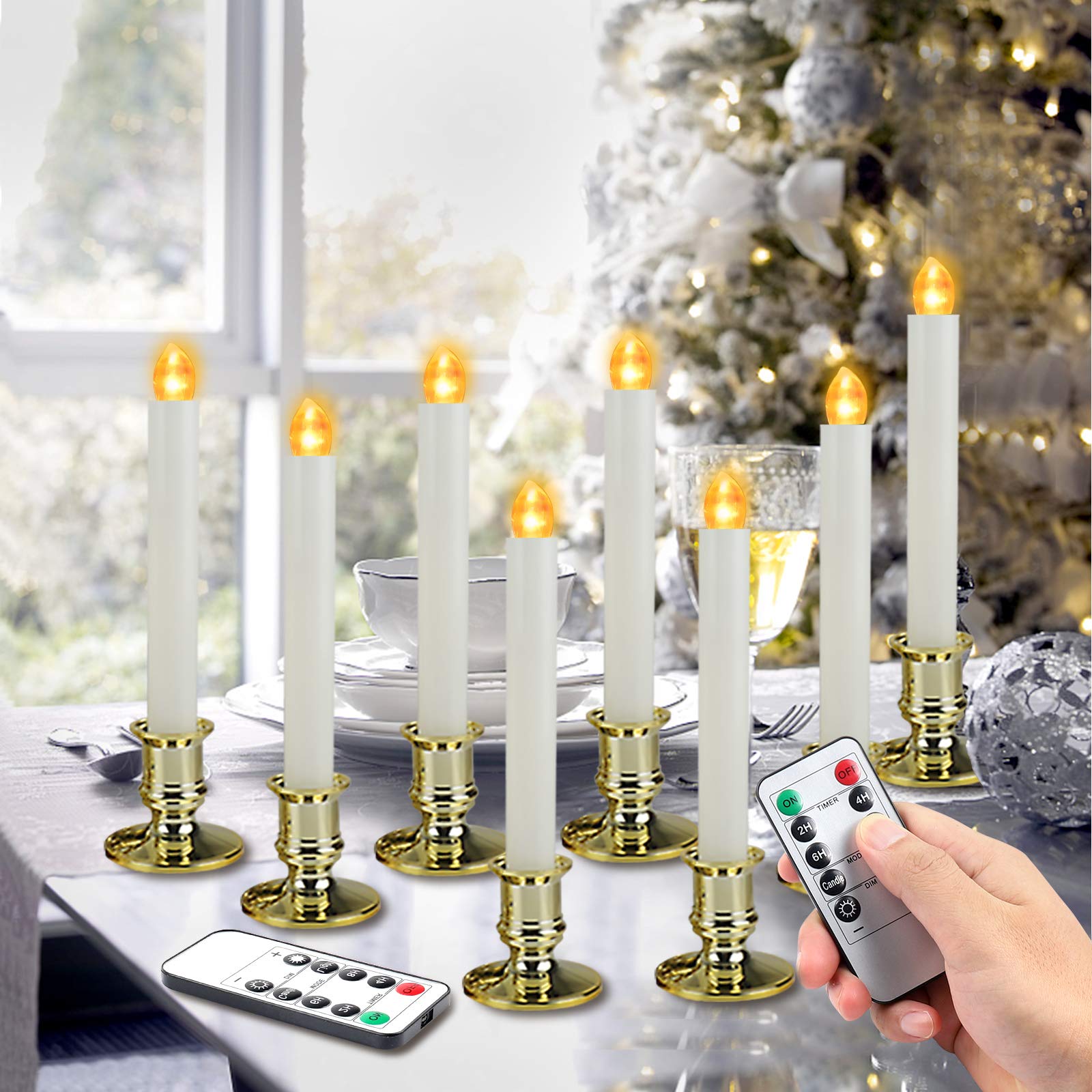 Buy Christmas Window Candles Lights 8 Pack Battery Operated Flameless