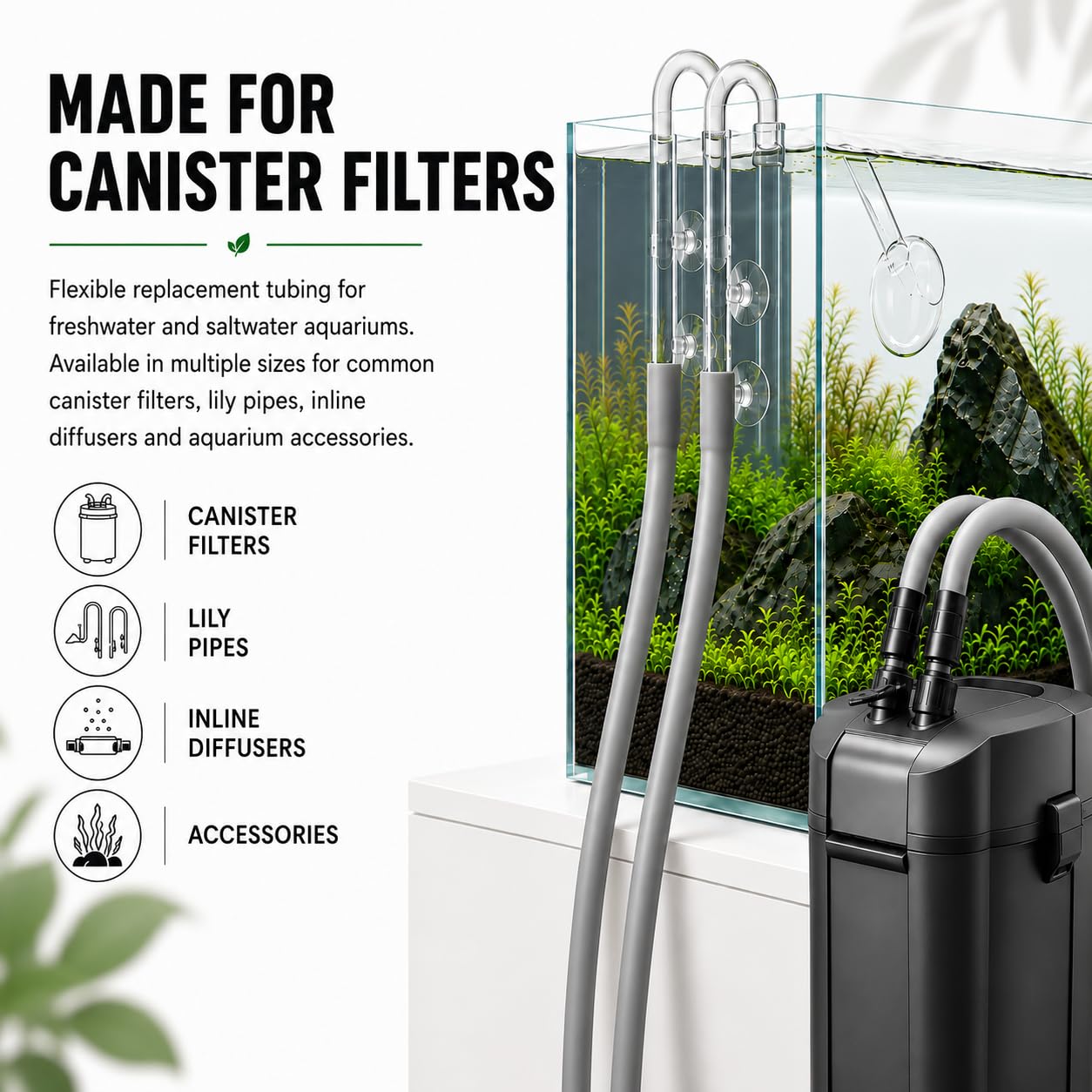Tubo professionale per acquario, 3 m, 16/22 mm