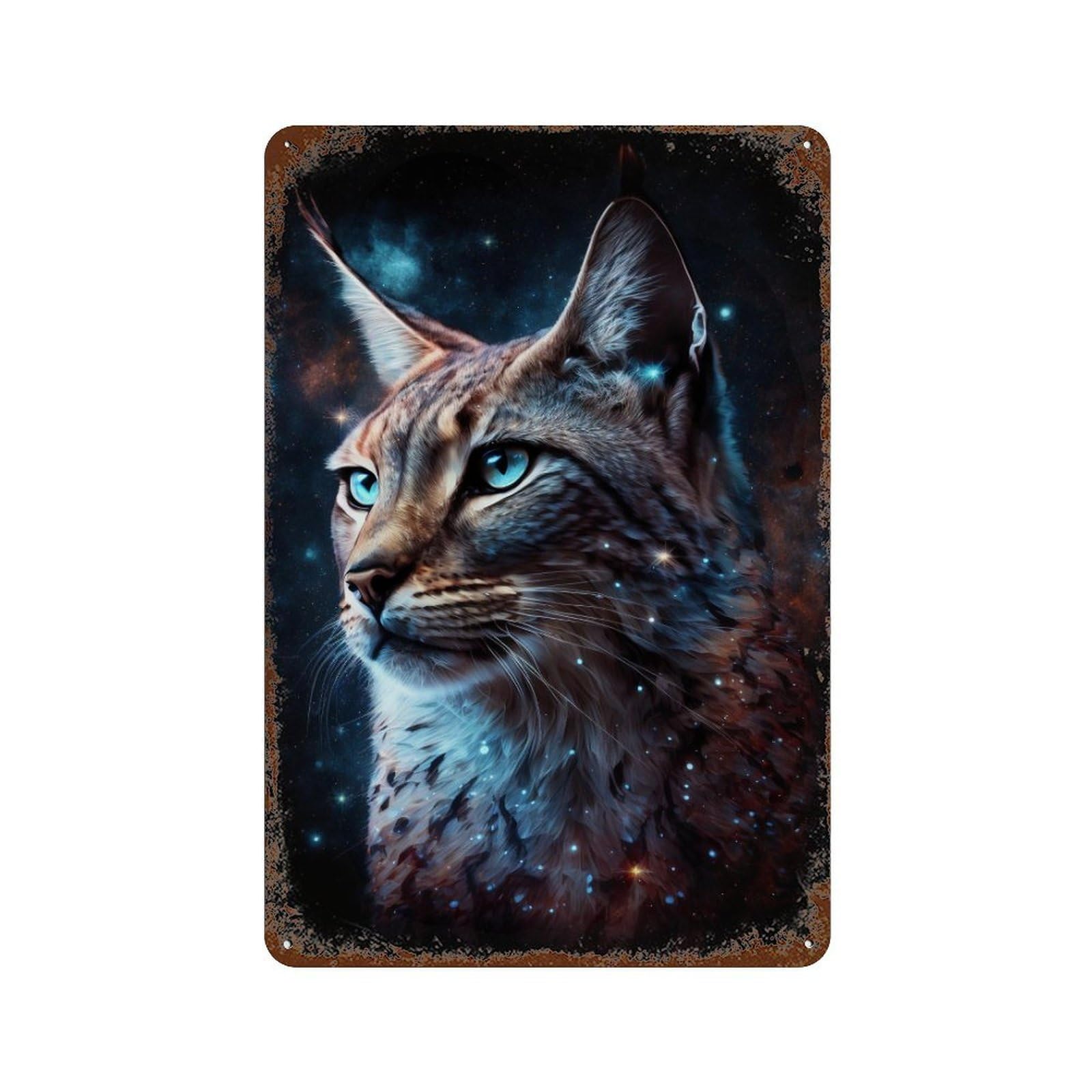 Cosmic Cat Portrait-13 Decorative Tin Sign 11.8"x7.9", Retro Wall Decor for Garage, Pub Or Kitchen