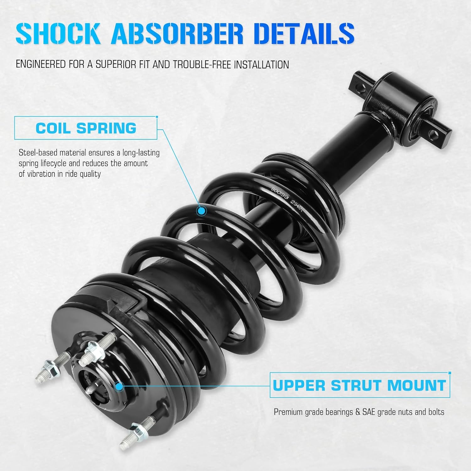 Front & Rear Strut for Chevy Suburban 1500 07-14, Chevrolet Avalanche 07-13, GMC Yukon XL & Tahoe 07-19, Cadillac Escalade Esv Ext 07-13, Shock Assembly w/Coil Spring Replace 579104 4345073, 4PCS