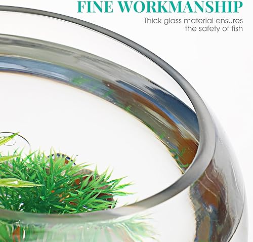 Miniatura 8 de Tazón de burbujas de vidrio de 7.9 in, cuenco redondo de vidrio, decoración de pecera, globo terrario, pecera, pecera, pecera, pecera, suculenta,