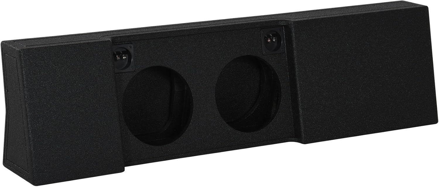 Rockville REC104 Dual 12" Subwoofer Box, 1.0 Cu Ft Per Sub, 36Hz Tuning, Sealed Underseat Downfire Enclosure, Durable Bedliner Finish, for 2009-2017 Ford F150 Super Crew and 2017 F250/F350