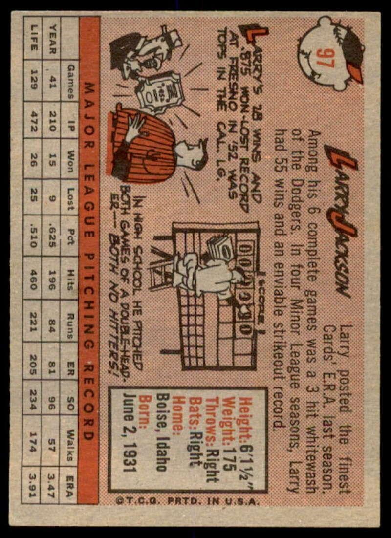 Larry Jackson Card 1958 Topps #97A - Slabbed Baseball Cards