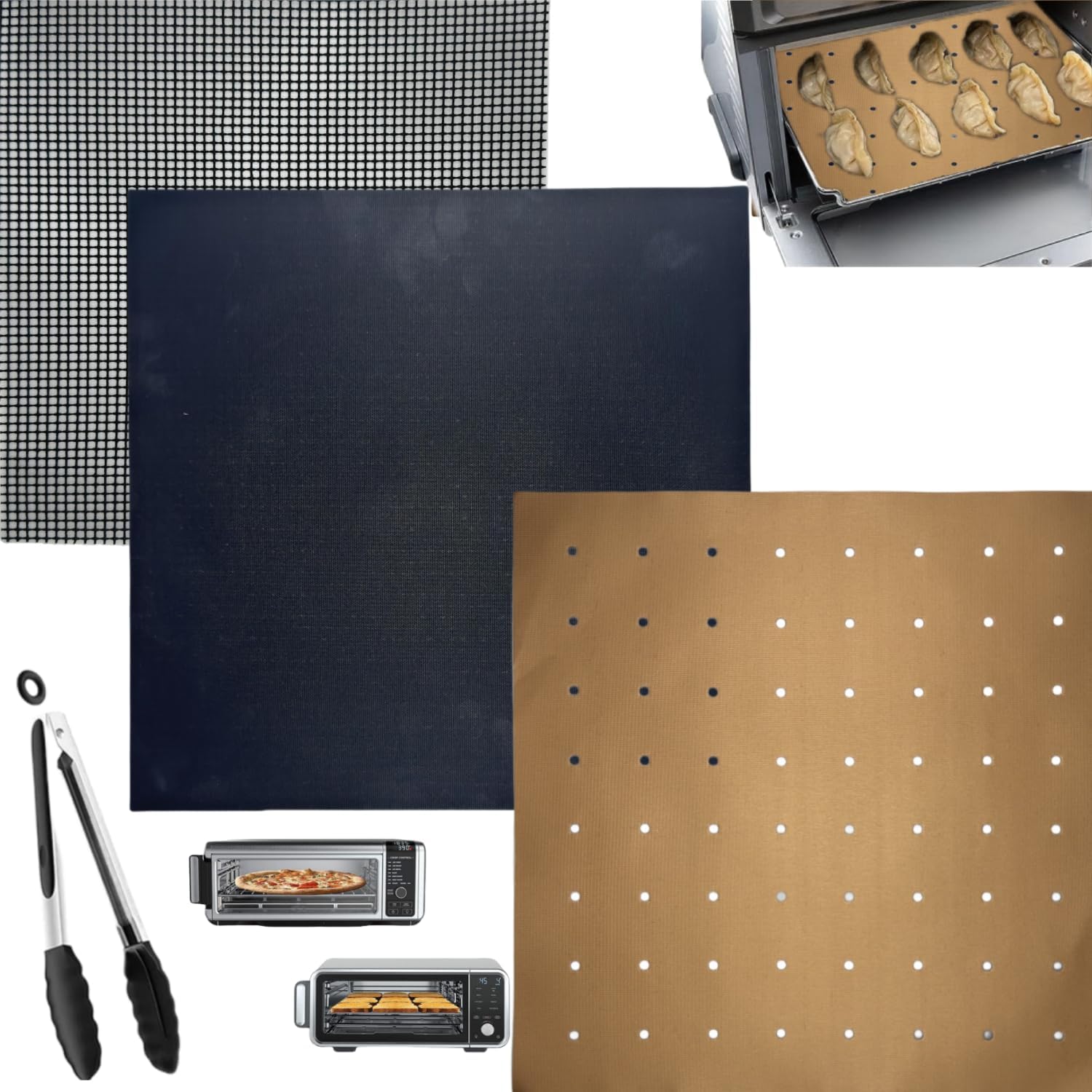 Toaster Oven Air Fryer Reusable Liners | 12in x 12in Non-Stick Mats – Ideal Air Fryer Accessories for Housewives and Chefs | Compatible Perfect for Baking, Cooking, and Oven Rack