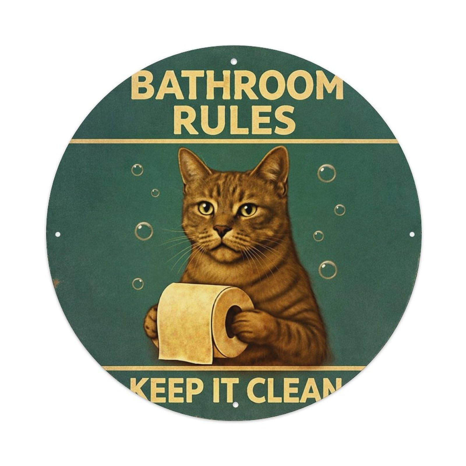 Cat Holding Toilet Paper Sign Tin Sign Metal Poster Vintage Metal Signs for Home Man Cave Bar Cafe Kitchen laundry room Wall Decorations 8x8 inches