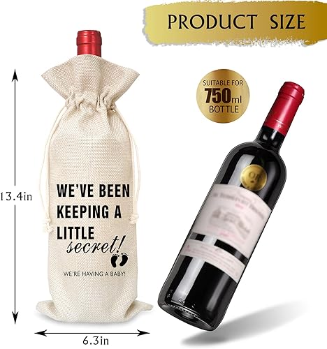 Miniatura 2 de Bolsa de vino de regalo de anuncio de embarazo (1 pieza), regalos para mejores amigos, colegas, padres, madres, tíos, tías, abuelos, abuelas,