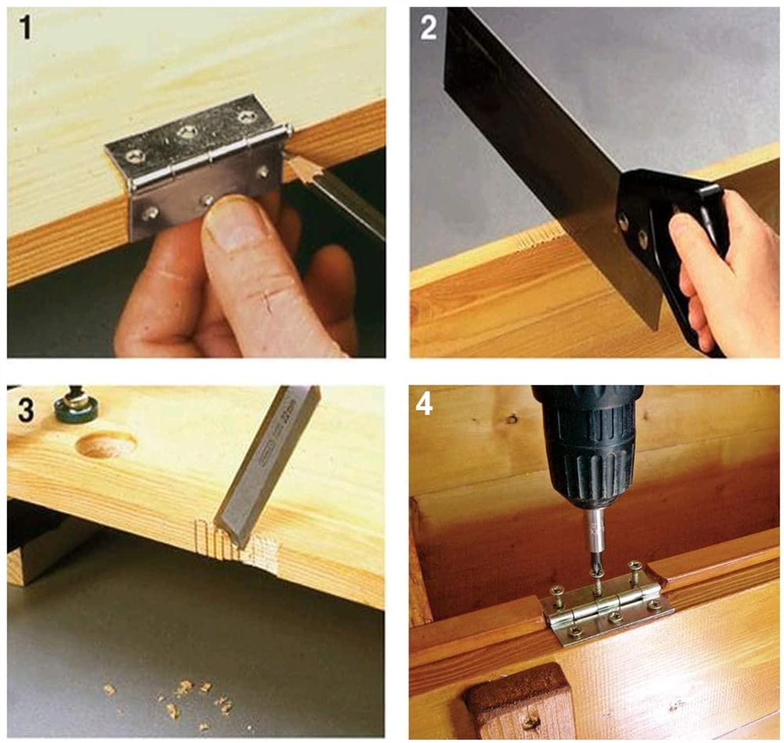 Scharniere, 16 Stück kleine Schranktür-Scharniere aus Edelstahl, Mini-Scharnier