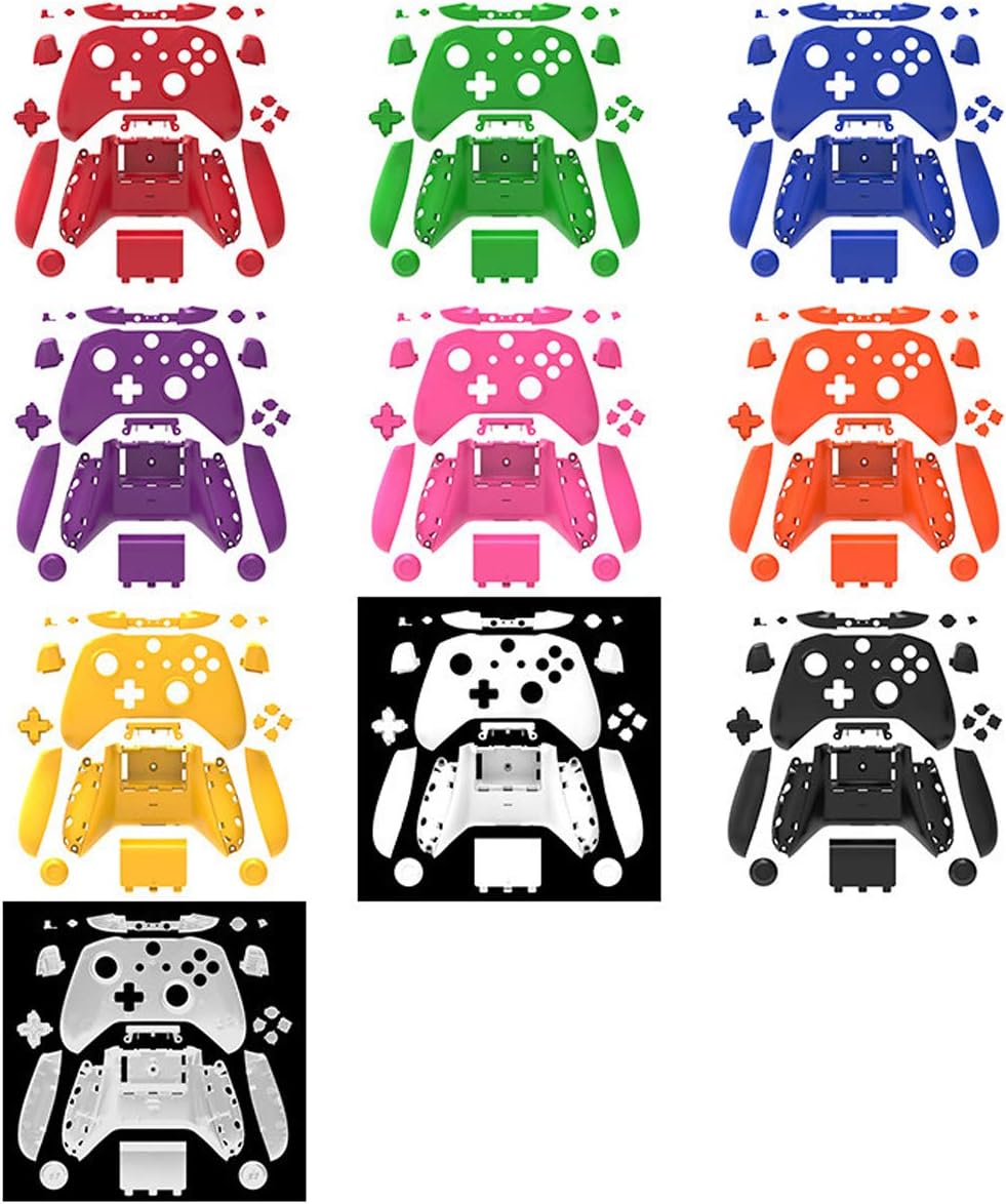 SN-RIGGOR Replacement Housing Full Shell Set Full Buttons Set Faceplates ABXY Buttons RB LB Bumpers for Xbox One S Slim Controller (3.5 mm Headphone Jack) S Controller Repair Parts (Clear)
