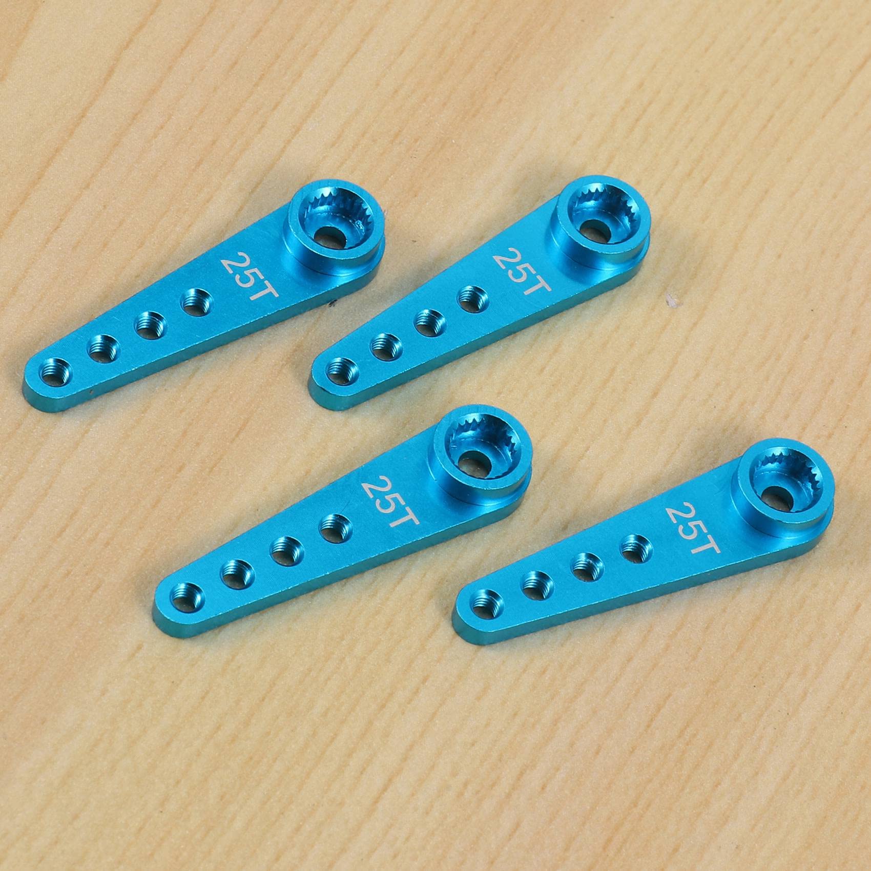 Lanko – 4 Brazos De Servo De Aluminio De 25T Y 37 Mm Para Coche RC 1/10 – Color Azul