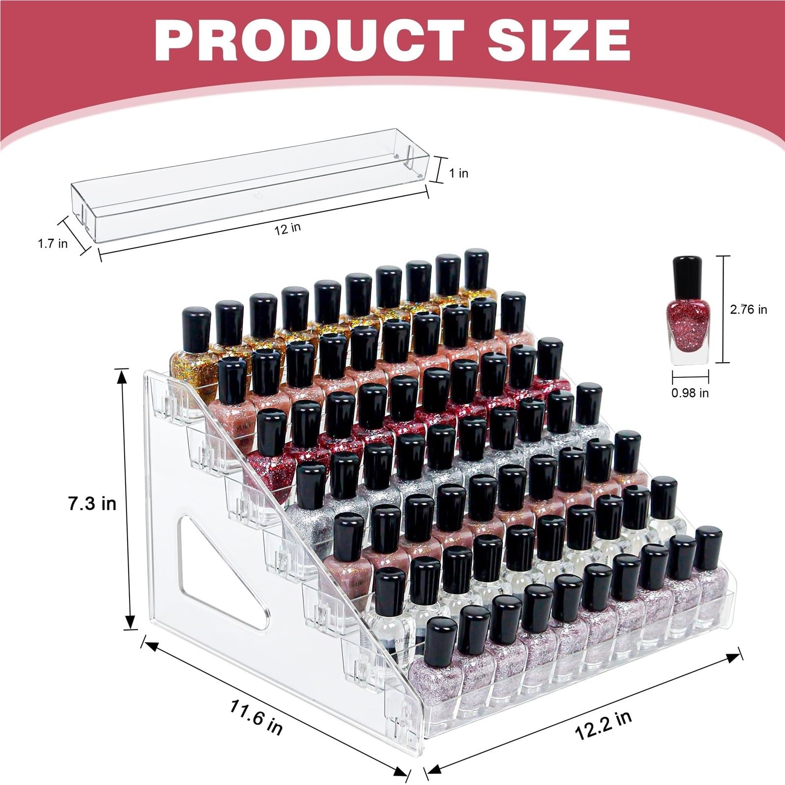 Organizer Na Lakier Do Paznokci Przezroczysty Organizer Na Lakiery Do Paznokci, Wielofunkcyjny Ekspozytor Do Łazienki(7-Tier)