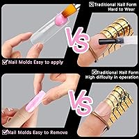 Vista 4 de 120 piezas de gel de extensión de polietileno con formas de uñas dobles con constructor de escamas para uñas de gel de manicura, diseño artístico