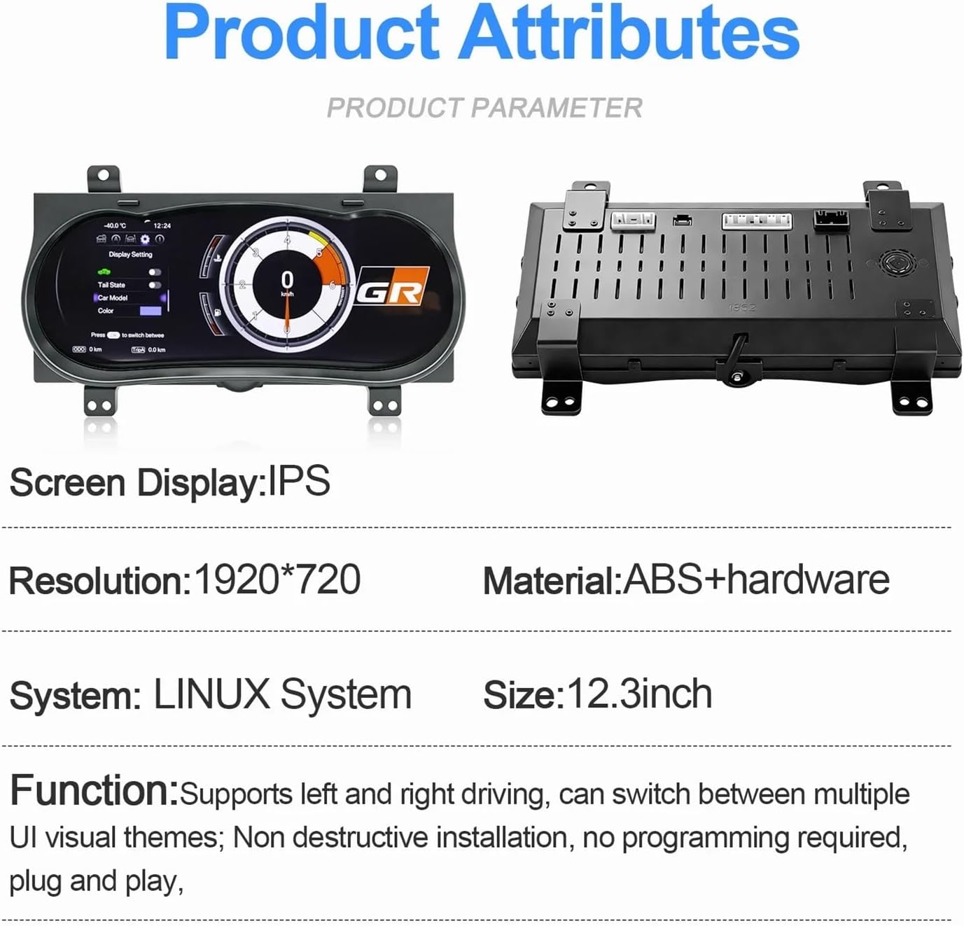 Compatible with Toyota Hilux/Fortuner 2015-2020 Car Upgrade LCD Dashboard Digital Cluster System Auto Speedometer Instrument