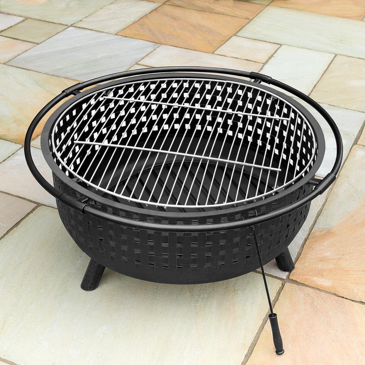 Harrier Grille paleniskowe - 5 opcji rozmiarów - okrągły i kwadratowy stojak na palenisko | grill na palenisko - kompatybilny ze wszystkimi misami paleniskowymi | gotowanie na zewnątrz (średnica 81 cm)