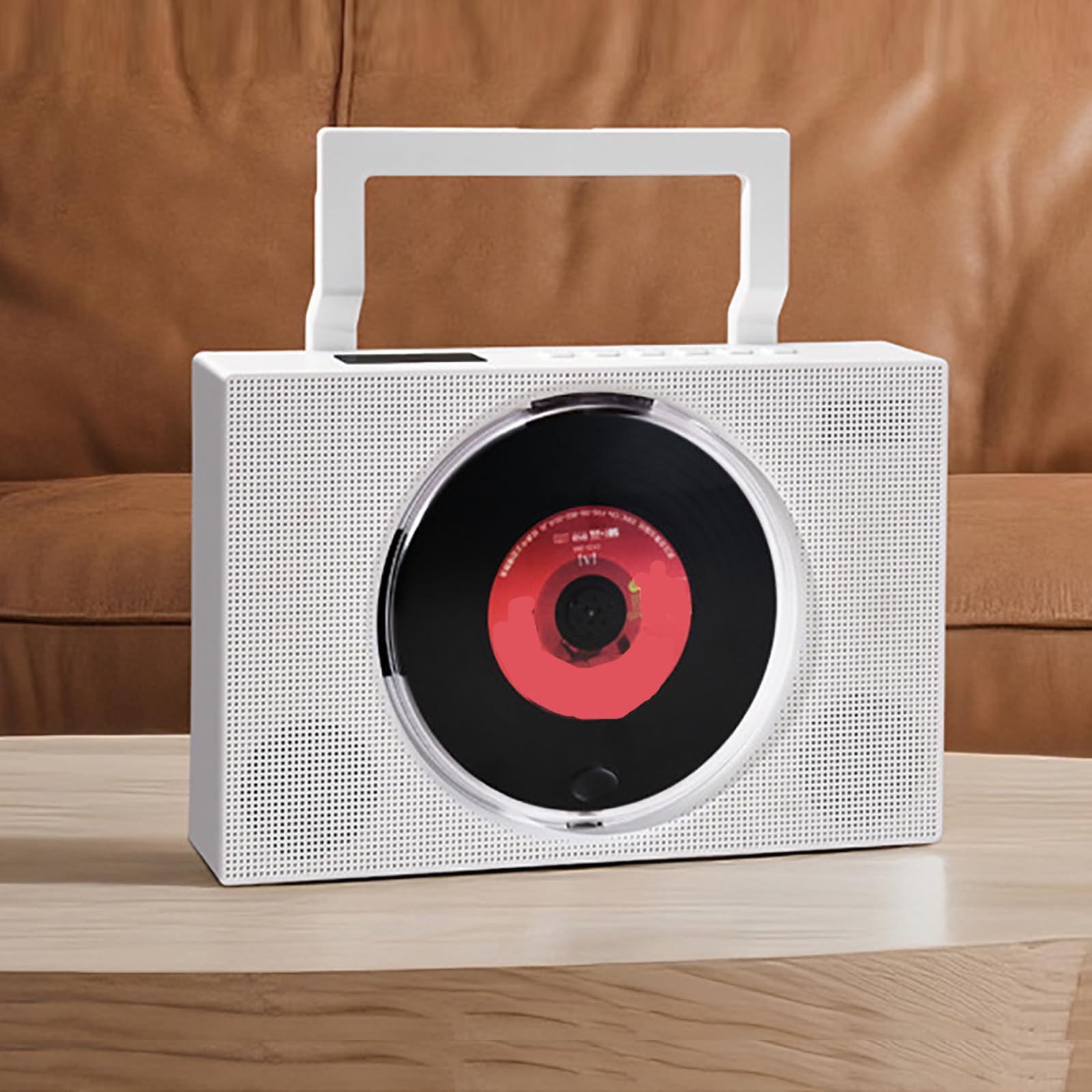 Lettore CD portatile con telecomando, trasmissione bidirezionale, batteria ricaricabile, altoparlanti integrati per casa e viaggio