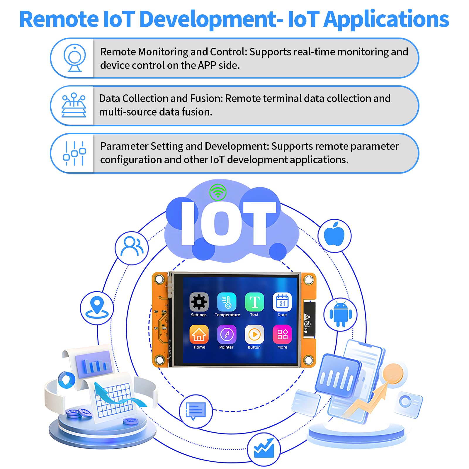 diymore pour écran ESP32, pour Carte de développement ESP32 avec Bluetooth WiFi, écran LCD 2,8" 240 x 320, Module TFT Intelligent, écran Tactile Haute Vitesse, connectivité IoT, Compatible avec LVGL