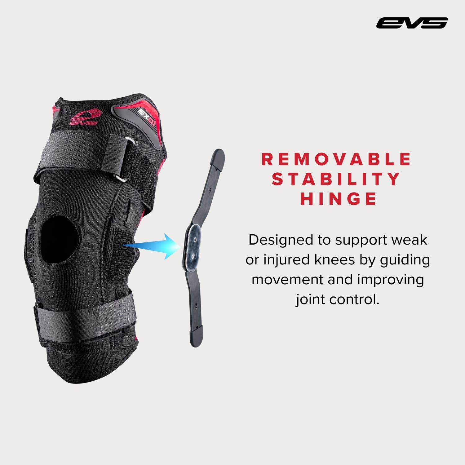 EVS SPORTS SX01 Knee Brace | 3-in-1 Compression, Support & Impact Protection | Dual-Pivot Hinge | For Sports, Pain Relief, & Stabilization