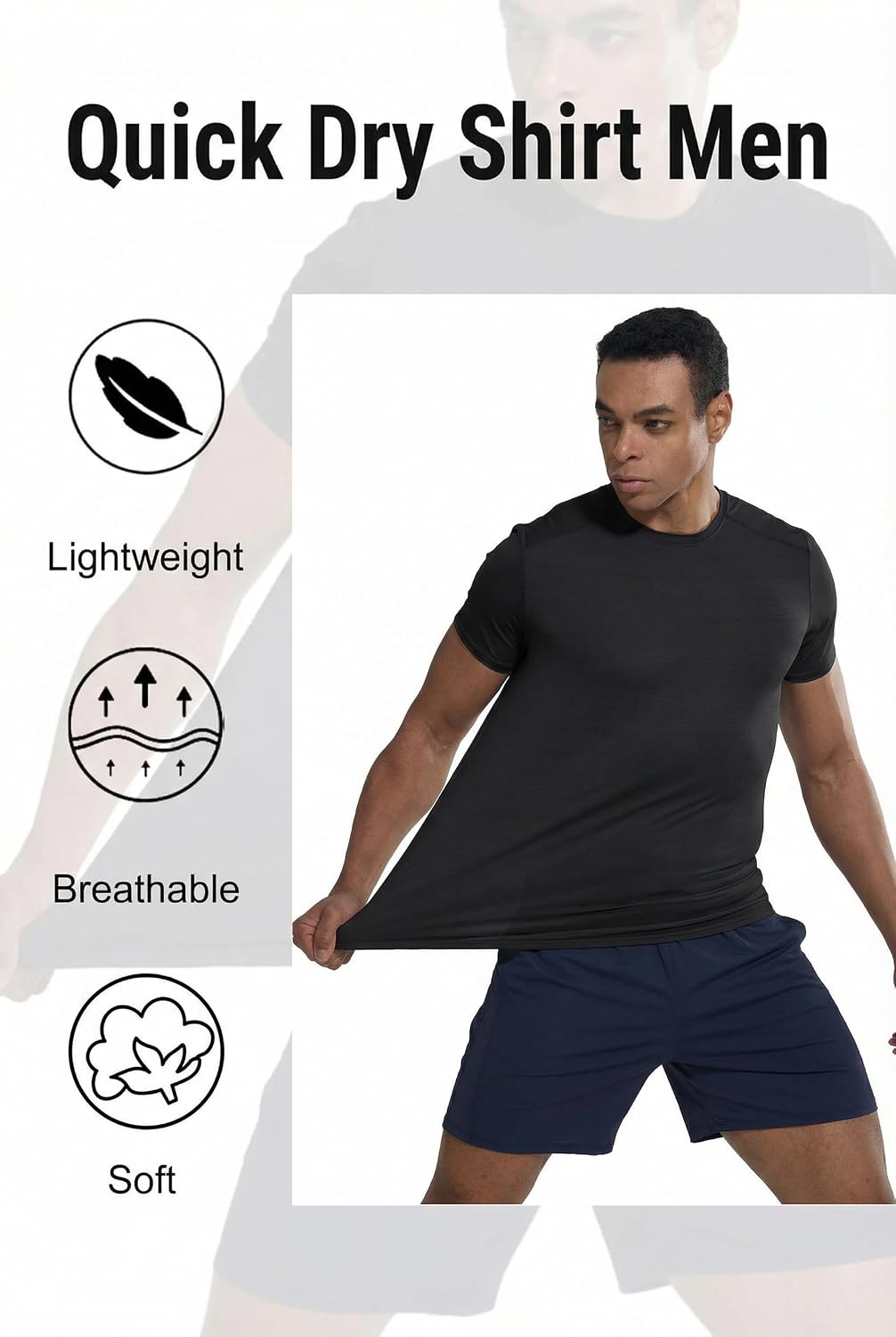 Sanke Men's Workout Shirts Short Sleeve Moisture Wicking Athletic Performance T-Shirts Mesh Cool Dry Gym Running Tee