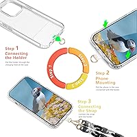 Vista 6 de Correa cruzada para teléfono celular, correa de cadena ajustable para teléfono con 2 almohadillas de TPU, funciona con iPhone/Samsung, cadena