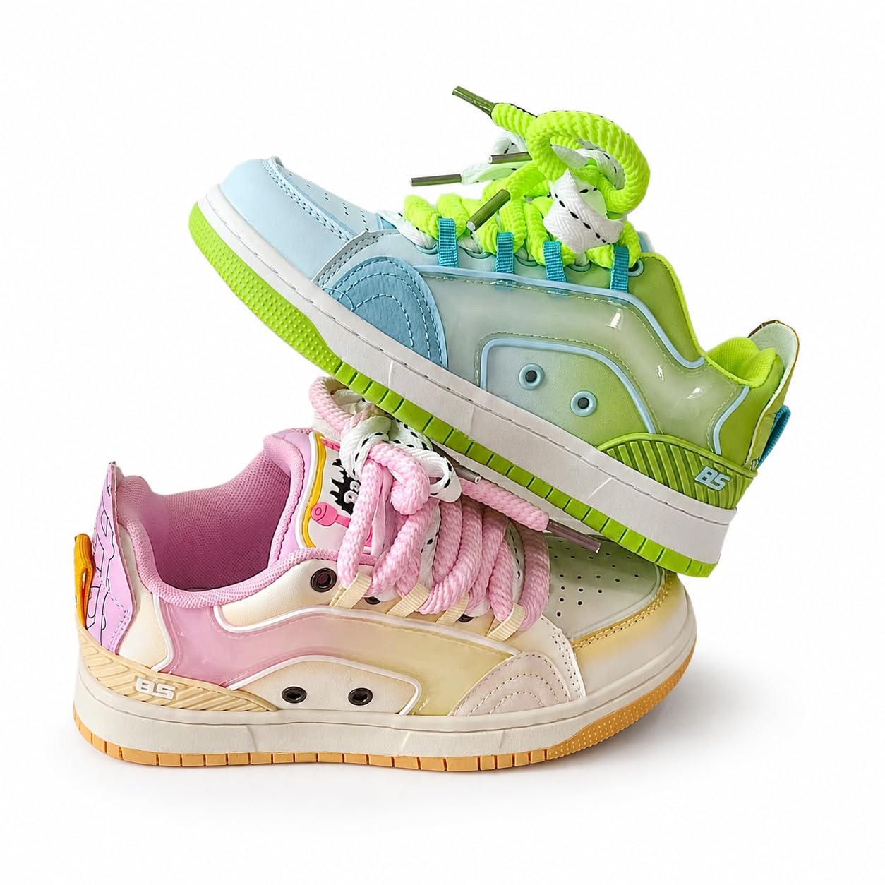 Zapatillas de mujer Plataforma Colorido Casual Zapatos Chunky | Zapatillas gruesas transpirables de malla de poliuretano con tacón de 4,5 cm. Zapatos cómodos perfectos para mujer para el