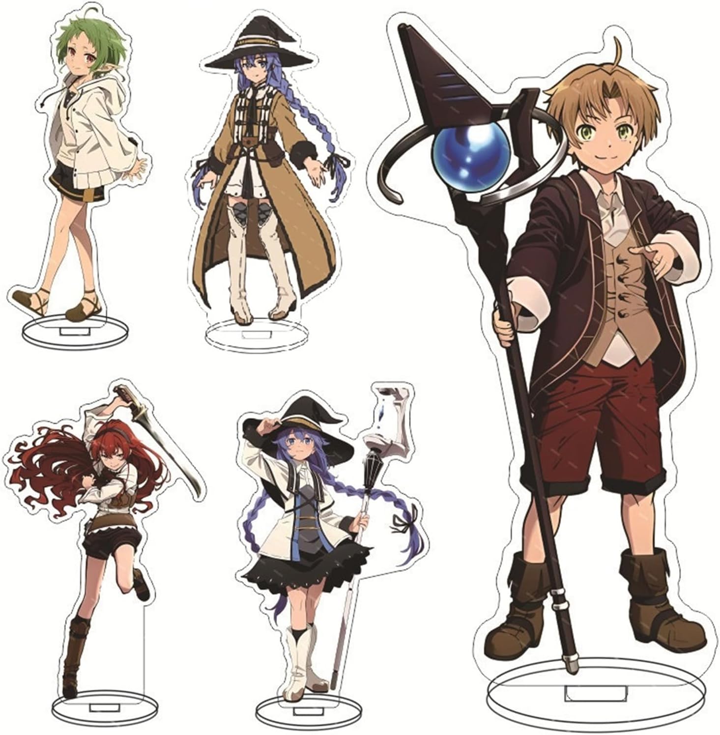 ISaikoy Set of 5 Anime Mushoku Tensei Acrylic Stand Figure Desktop Ornament Character Stand