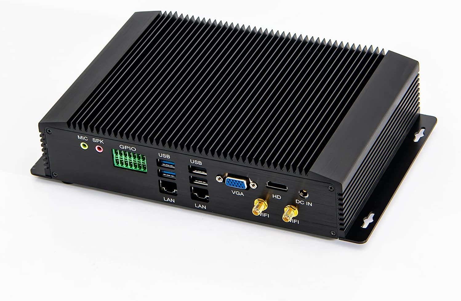 KINGDEL Fanless Mini PC, i7 CPU, 8GB RAM 128GB SSD HD Graphics 4400:3200x2000, 6xCOM, 4xUSB 3.0, 2xLAN, GPIO, LPT, HD Port, VGA