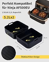 aBlumen 5,2L Sütőtálca Ninja AF500EU 10,4L Airfryerhez - Szilikon Kosárbélés Ninja Foodi Flex Légkeveréses Sütőhöz - Mosható Kiegészítő 3
