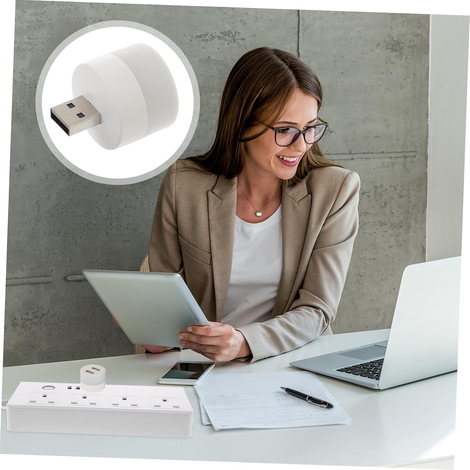 2pcs USB Night Light Dock Holder Hub 2 Ports USB Hub Xmas image 2
