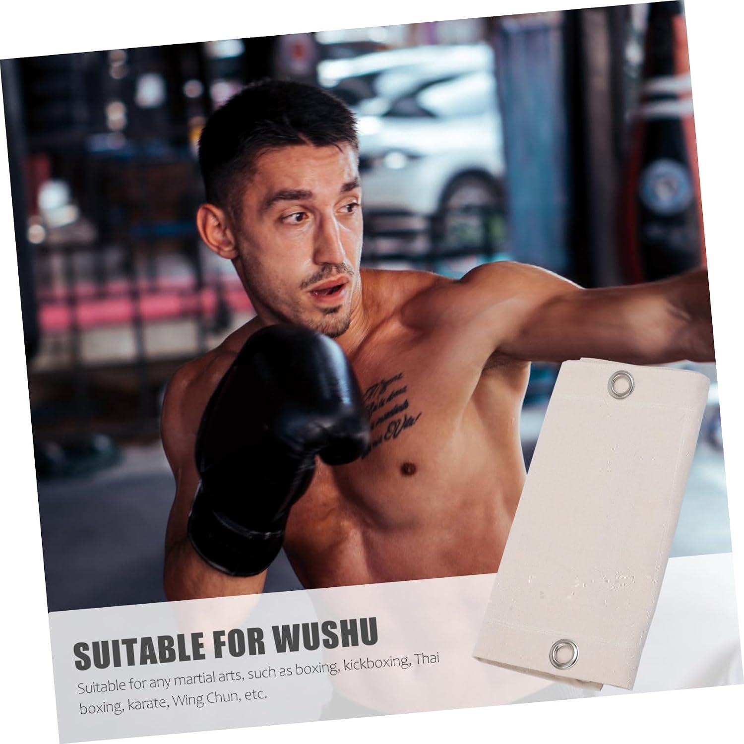 Mikikit Wall-Mounted Boxing Sandbag Triplet Punching Bag for Fitness Training Sturdy Hanging Type for Home Workouts Boxing Supplies