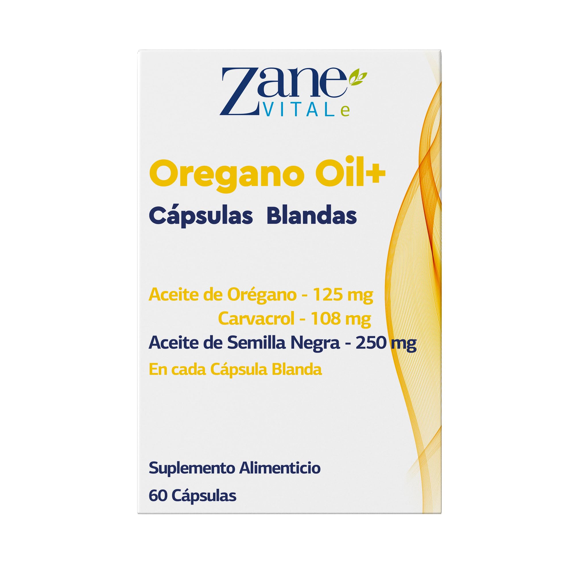 Zane Aceite de Orégano +. Aceite de Orégano y Aceite de Comino Negro en Cápsulas Blandas – Con Carvacrol y Timoquinona – Suplemento Dietético Sin OMG, Sin Gluten – 60 Cápsulas Blandas de Zane Vital.