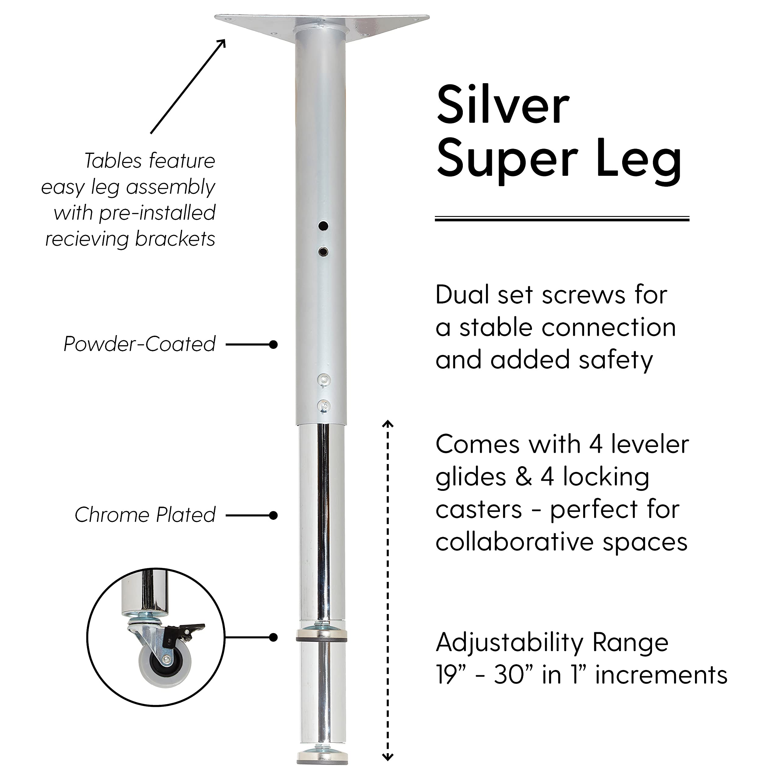 Factory Direct Partners 13118-277 La Madera Flower Activity Table 60 Mobile-Capable Super Legs with Glides and Casters Adjustable — view 3