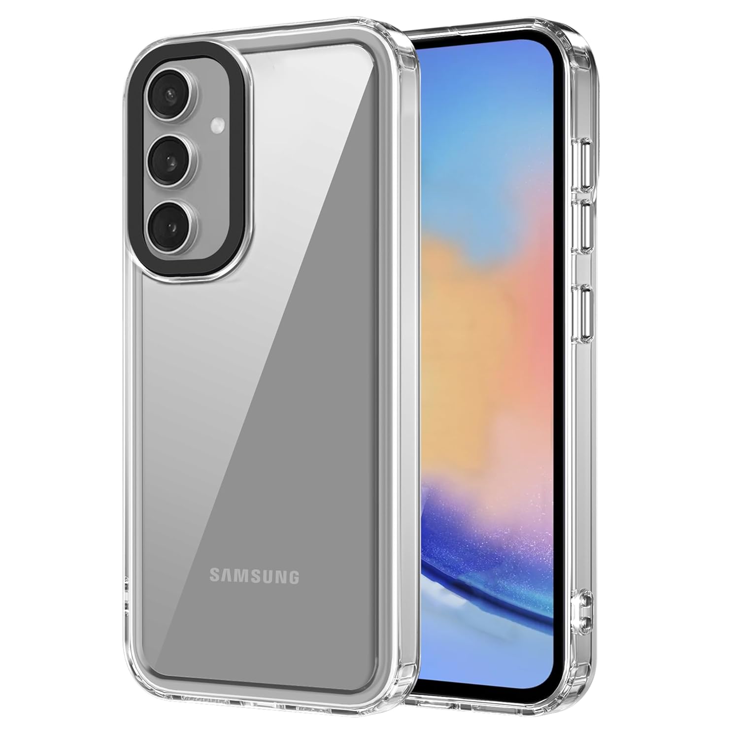 amazon basics Back Case Cover for Samsung Galaxy A34 5G (TPU + PC_Transparent)