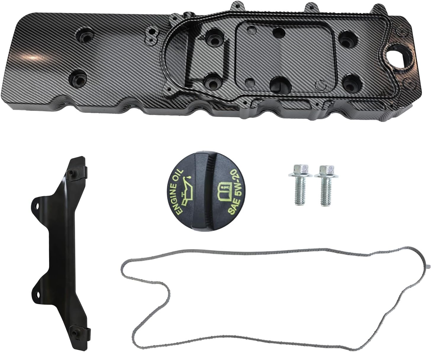 MITZONE Aluminum Engine Valve Cover With Gasket Bolts & PCV Valve and Cap With Stent Compatible with 2007-2023 Dodge Ram 2500 3500 Diesel 6.7L 68445548AA