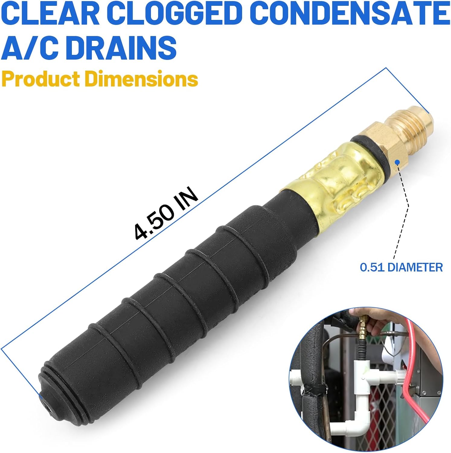 A/C Drain Line Sludge Blaster Bladder, Quickly Remove Sludge Blockage