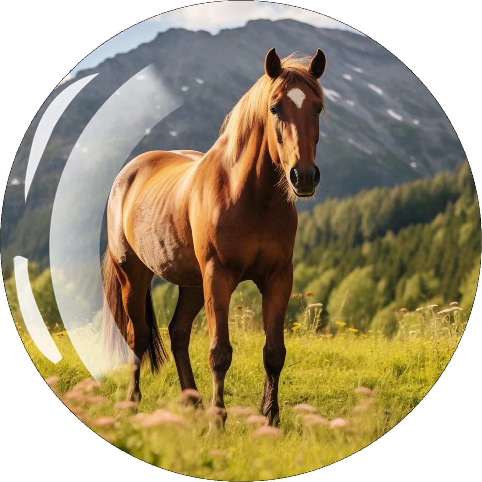 Fridge Magnets 6pcs Horse Refrigerator Magnet Glass Decorative 30MM Kitchen Stickers Whiteboard Notes Fixed(Color-04)