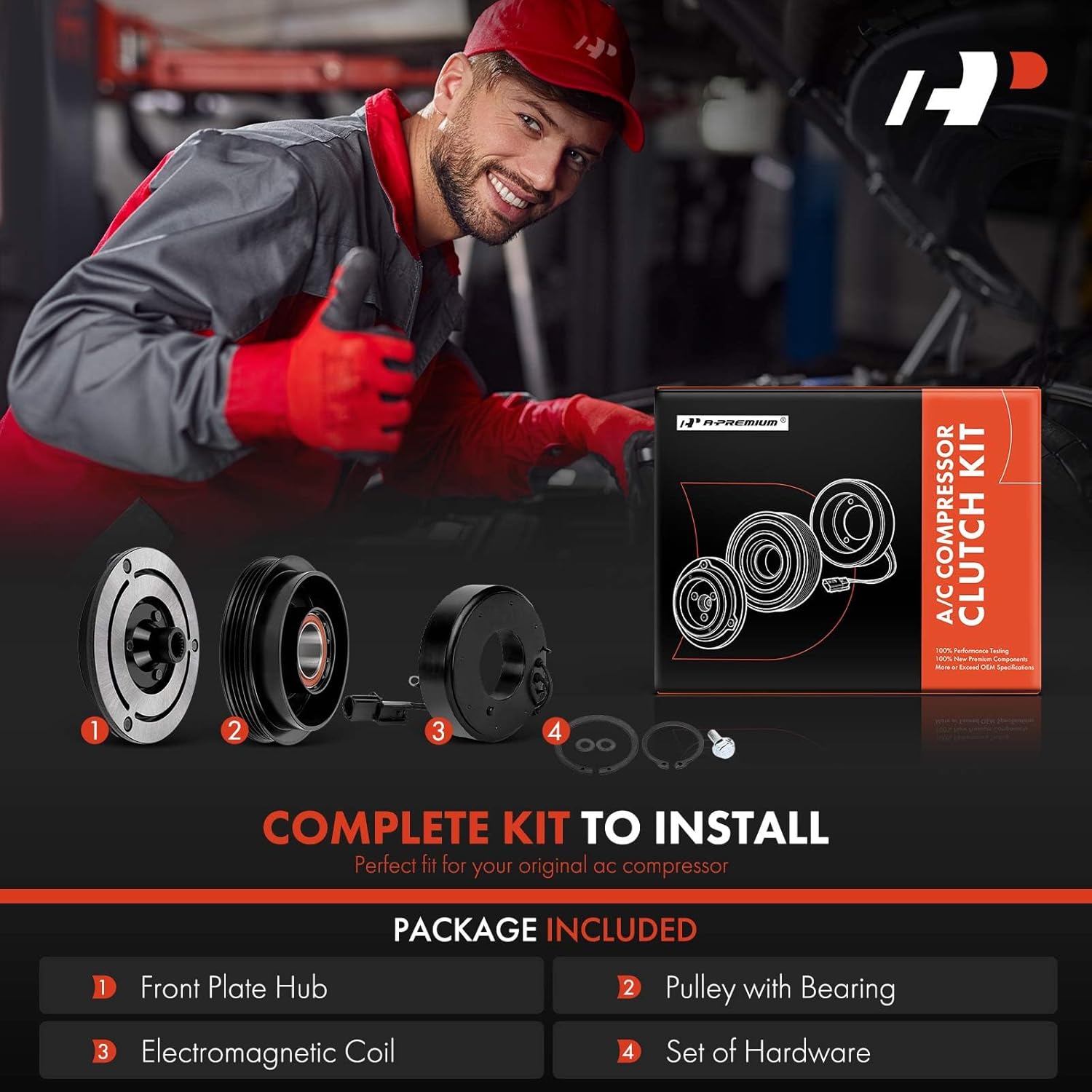 A-Premium Air Conditioner AC Compressor Clutch Kit Compatible with Kia Soul 2010 2011, 2.0L