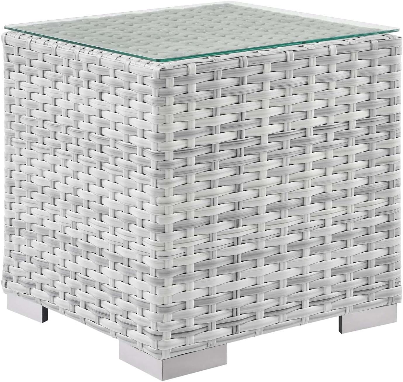 Modway EEI-4300-LGR Side Table, Light Gray, 17.5 x 17.5 x 18