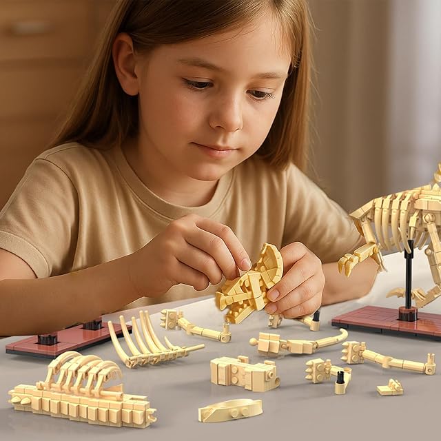 Foto 6 de 6 de JAMARA 402890 Cada Dinosaurio Fossil Triceratops Bricks, Juguete Dinosaurio Infantil, Juego jurásico